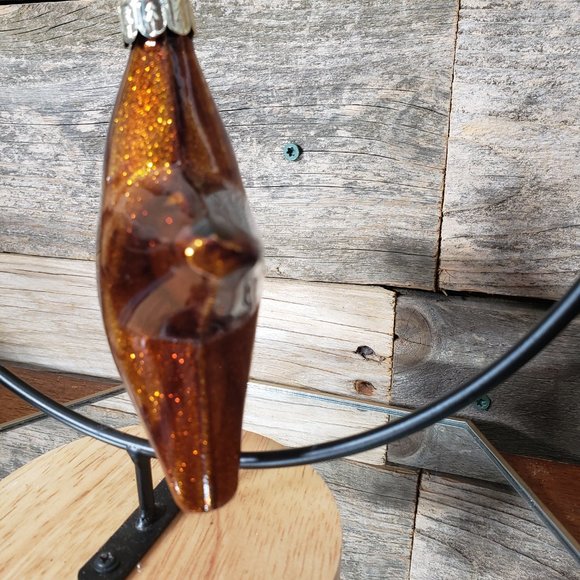 Sullivans Glass Star Ornament - Handmade, Gold-Copper Sparkle - Picture 4 of 7